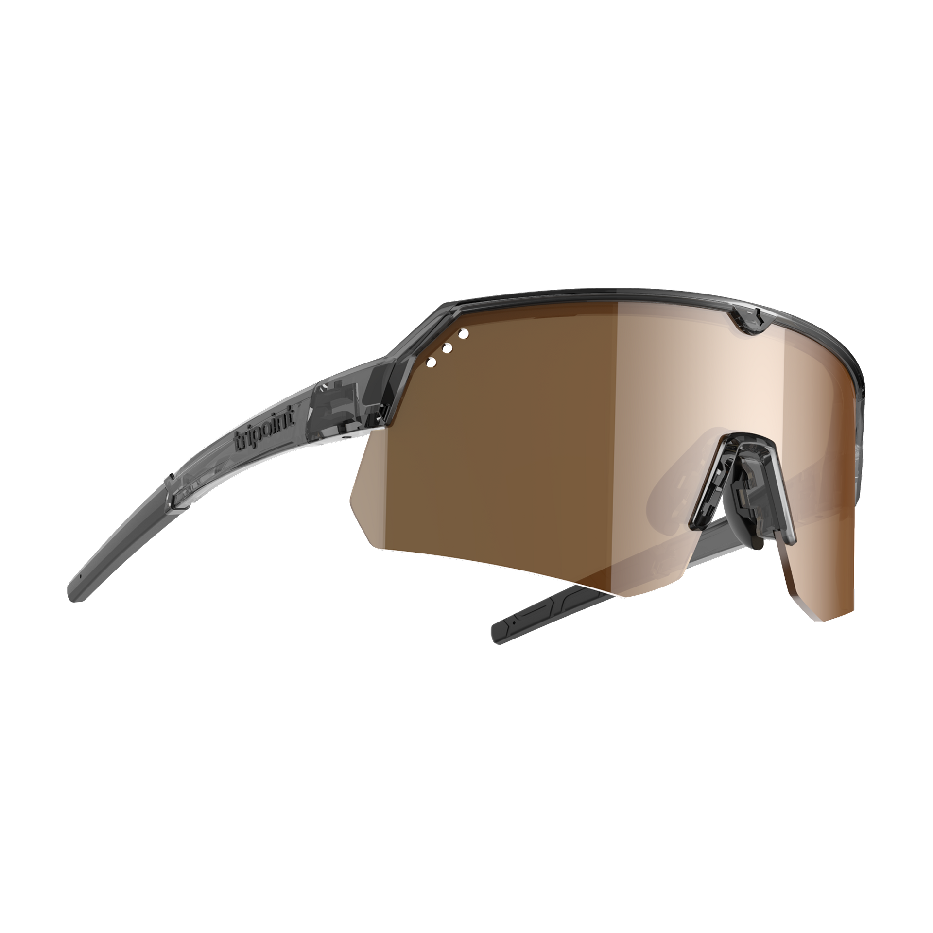 001 Treriksröset - Shiny Transp Black / POL Brown SIlver Mirror