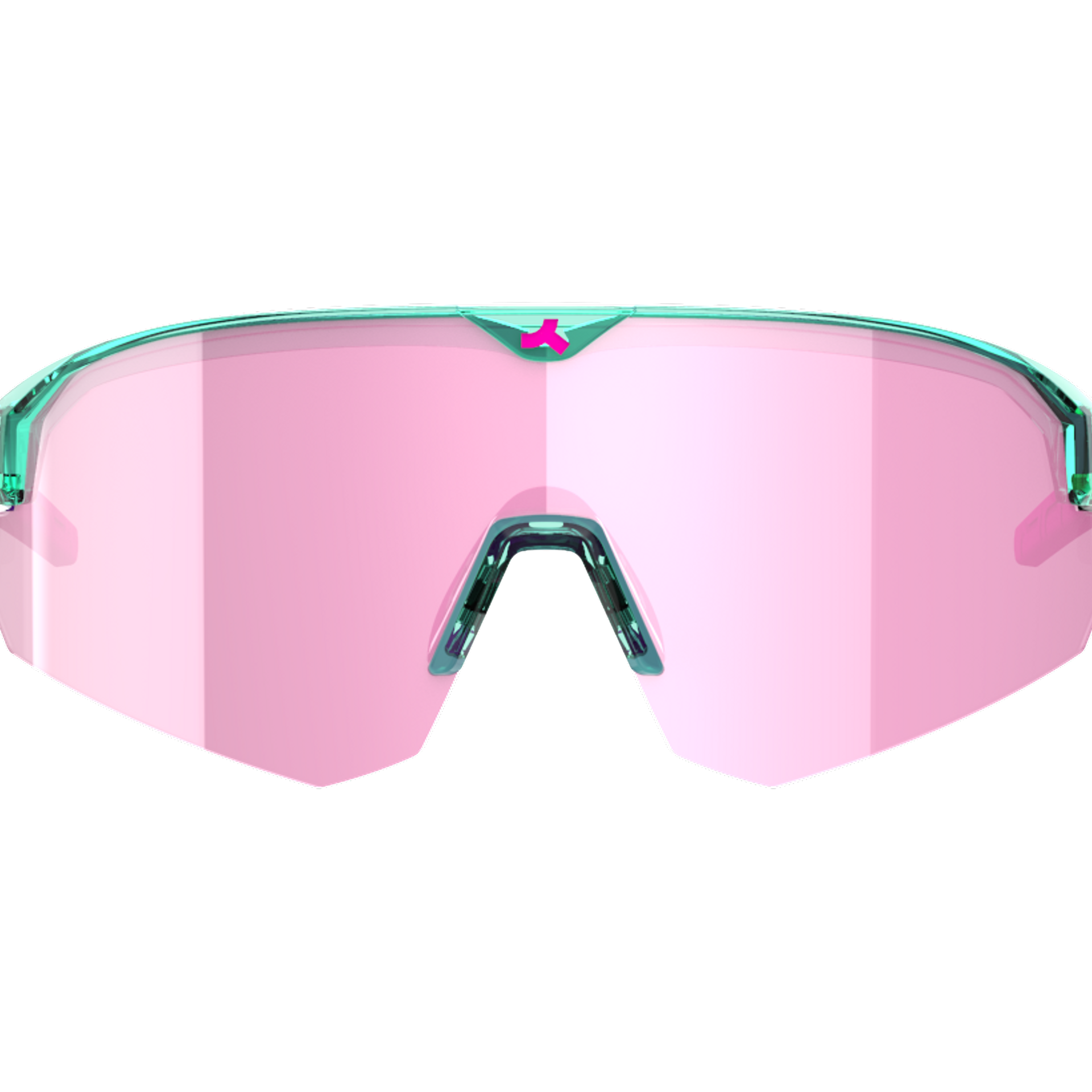 005 Lake Victoria Small Transparent Turquoise / Brown Pink Multi