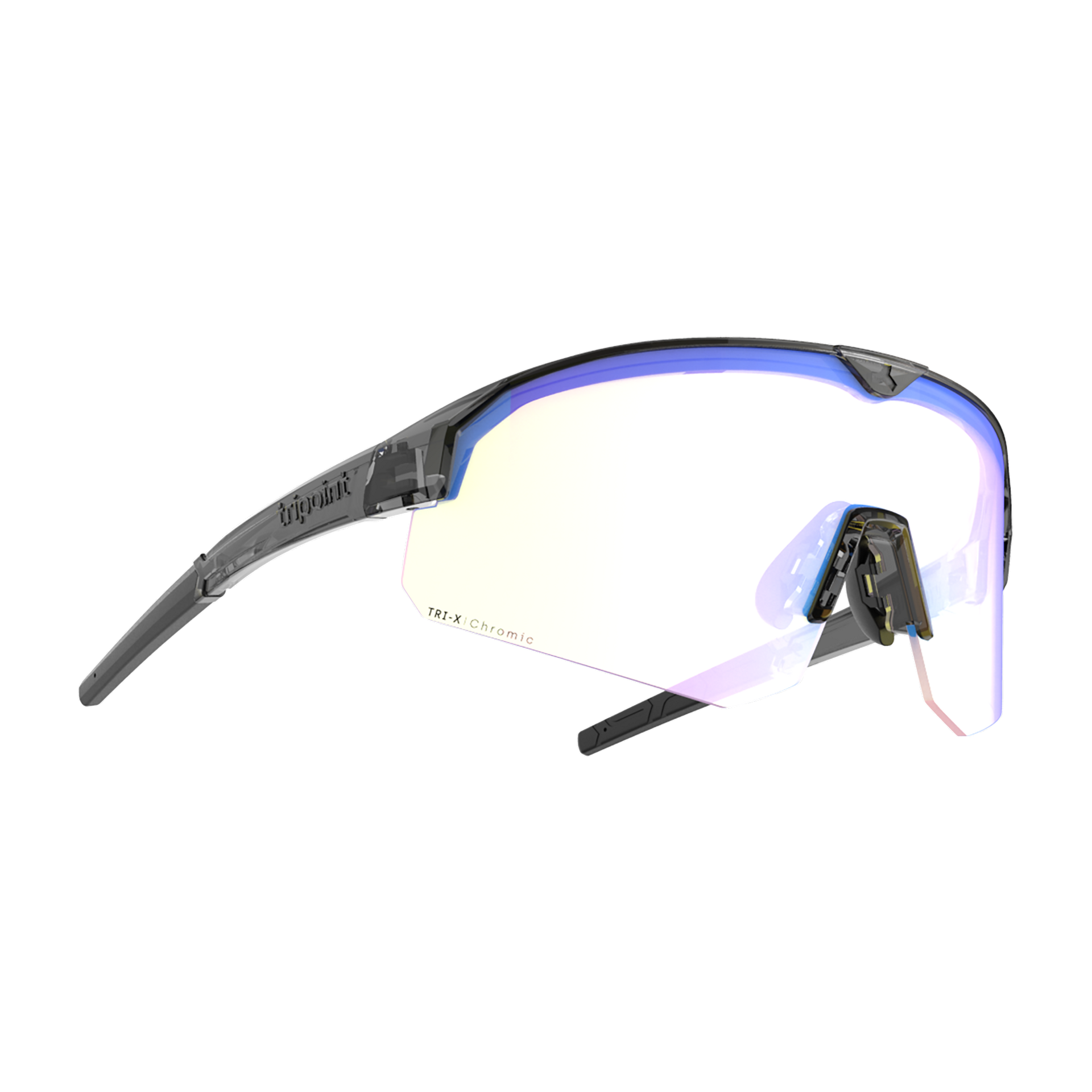 005 Lake Victoria Small - Shiny Transp Black / Smoke Blue Multi Photochromic