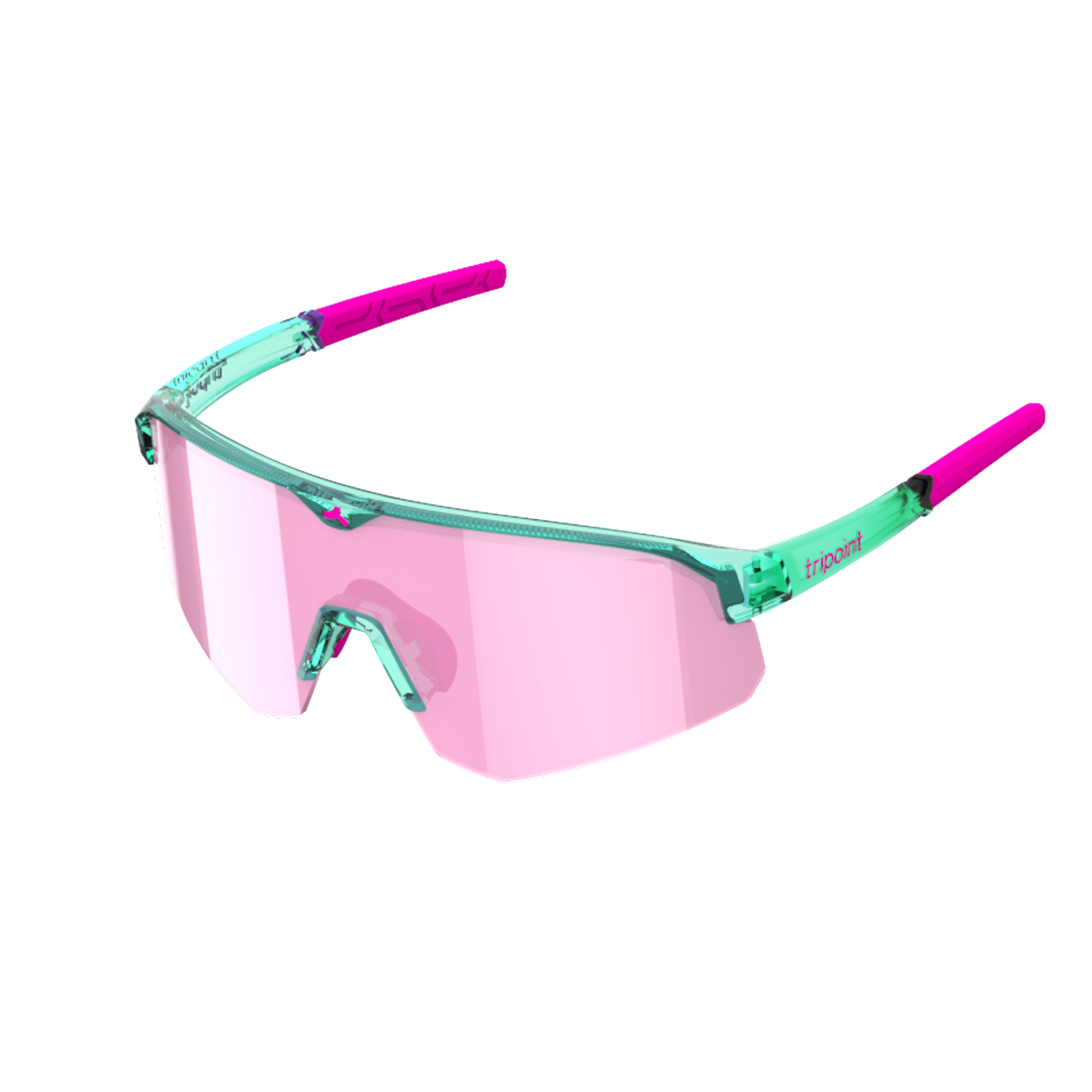 005 Lake Victoria Small Transparent Turquoise / Brown Pink Multi