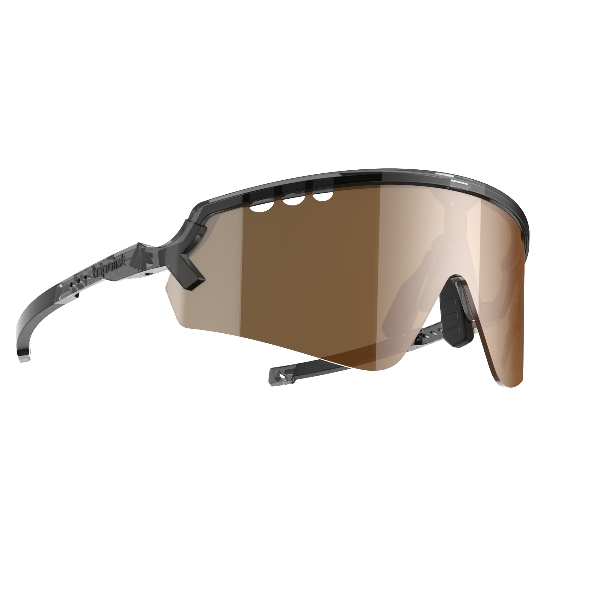 007 Chobe - Shiny Transperant Black / Brown Silver Mirror Polarized