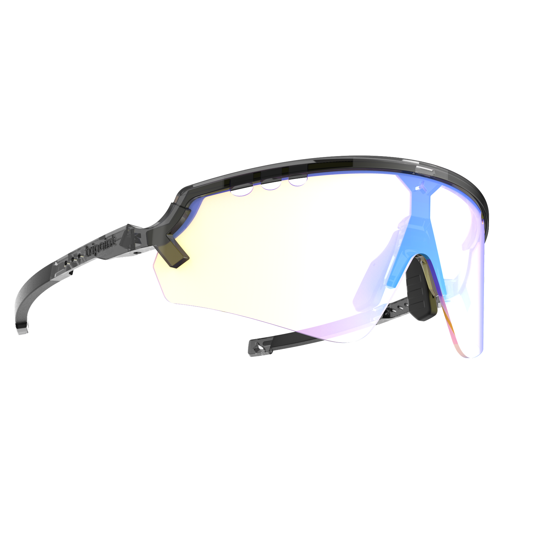 007 Chobe - Shiny Transperant Black / Smoke Blue Multi Photocromic