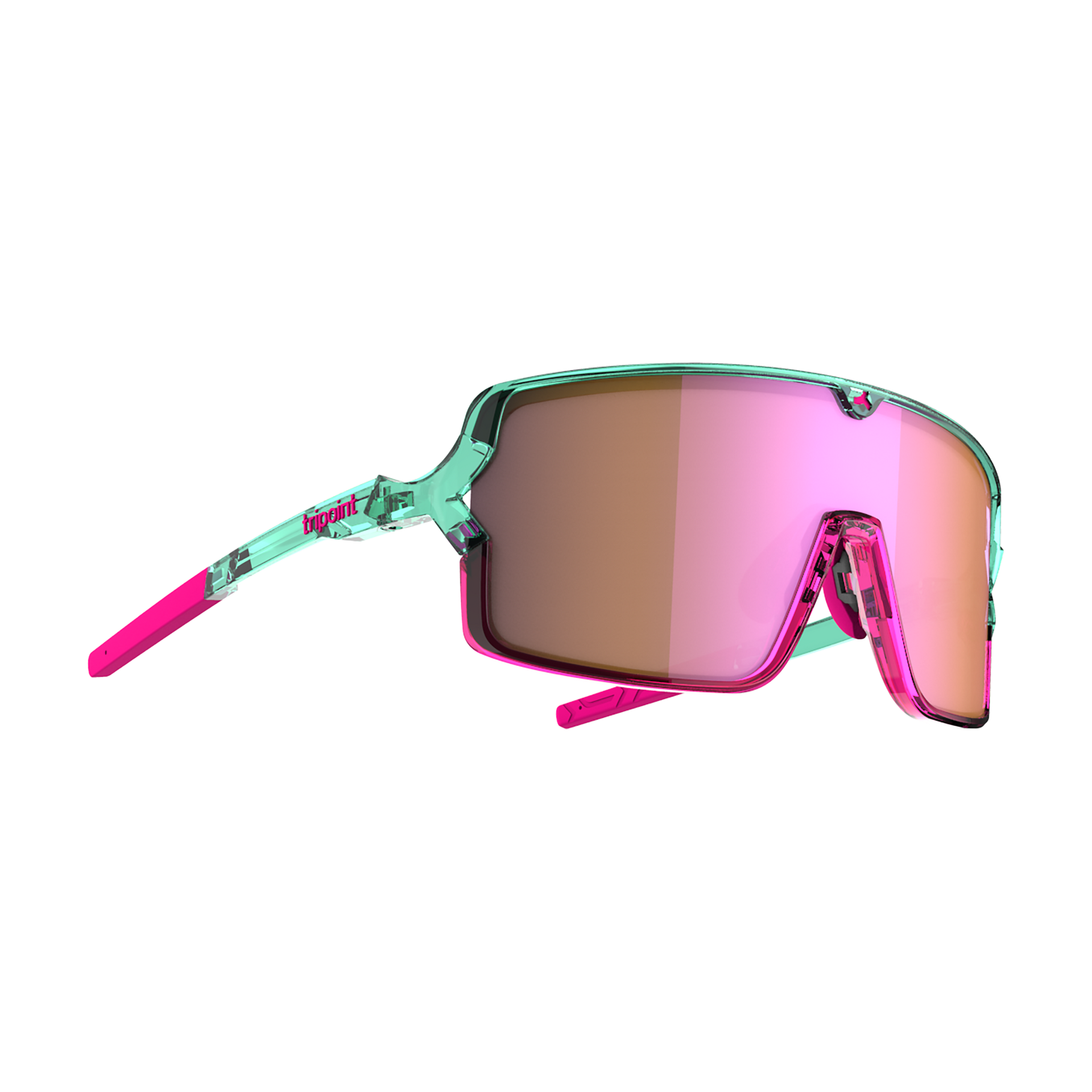 008 Lake Prespa X Small - Crystal Neon Turquoise/Brown Pink multi